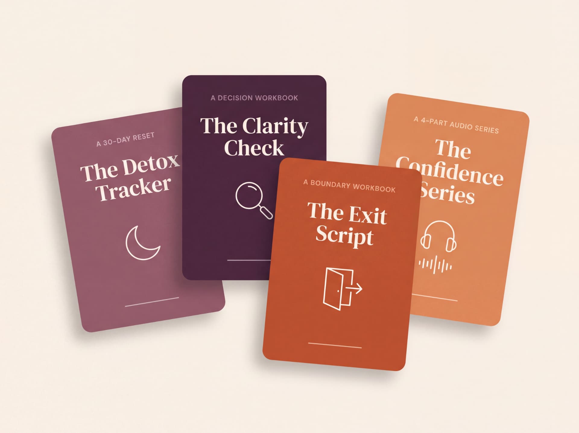 The Situationship Exit Strategy bundle: The Detox Tracker, The Clarity Check, The Exit Script, and The Confidence Series audio
